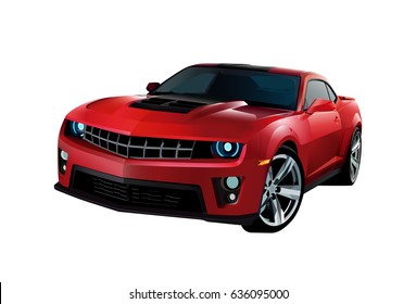 American Muscle Car Vector Illustration