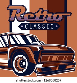 American muscle cars label, vector muscle car icon - Vector 