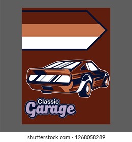 American muscle cars label, vector muscle car icon - Vector 