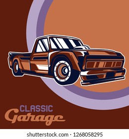 American muscle cars label, vector muscle car icon - Vector 