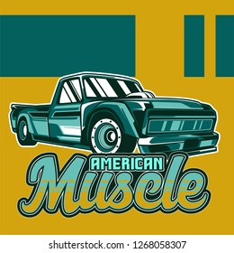 American muscle cars label, vector muscle car icon - Vector 