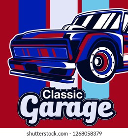 American muscle cars label, vector muscle car icon - Vector 