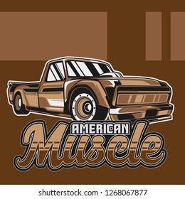 American muscle cars label, vector muscle car icon - Vector 