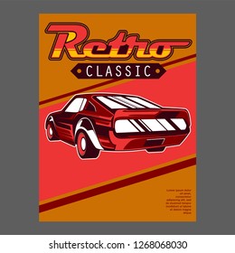 American muscle cars label, vector muscle car icon - Vector 