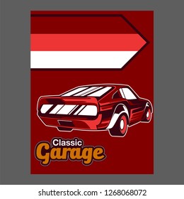 American muscle cars label, vector muscle car icon - Vector 