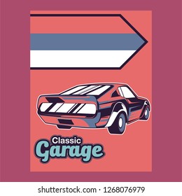 American muscle cars label, vector muscle car icon - Vector 