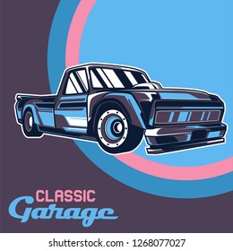 American muscle cars label, vector muscle car icon - Vector 