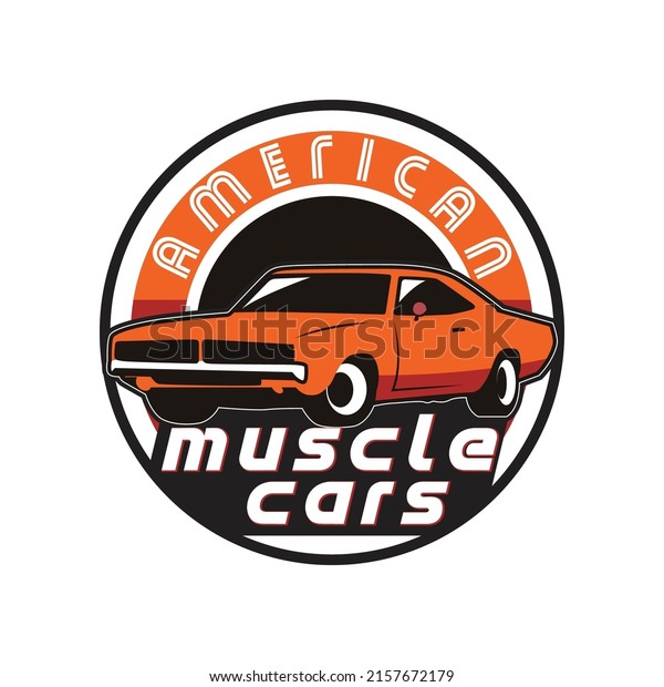 American muscle\
cars label vector muscle car\
logo