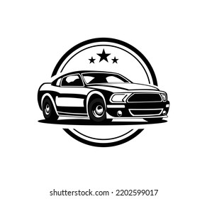 American Muscle Classic Car Garage Logo Design. This logo can be used for old style or classic car garage, shops, repair, restorations.