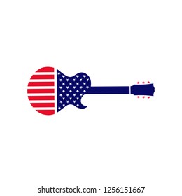 American Music Flag Guitar Templete