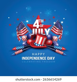 American national flag  for 4th of July, happy Independence Day celebration. abstract vector illustration design