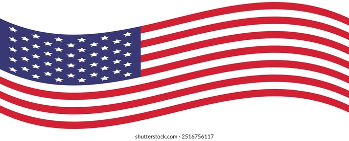American national flag banner ribbon. Vector
