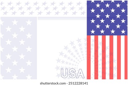 American national flag symbols patriotic background border with copy space for text vector design template