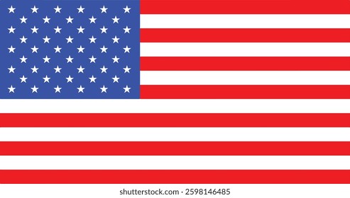 American national flag  Vector that is wave.
