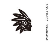 American native chief apache head logo design inspiration
