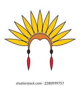 American Native Chief Head Indian Logo vector illustration design