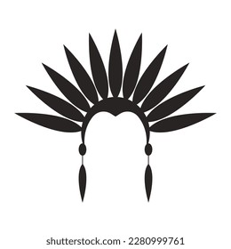 American Native Chief Head Indian Logo vector illustration design