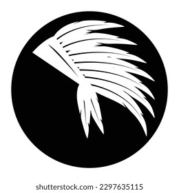 American Native Chief Head Indian Logo vector illustration design