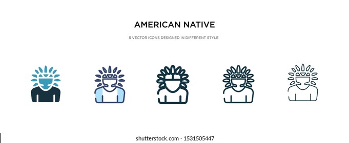american native icon in different style vector illustration. two colored and black american native vector icons designed in filled, outline, line and stroke style can be used for web, mobile, ui