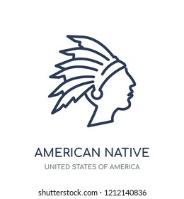American Native icon. American Native linear symbol design from United states of america collection. Simple outline element vector illustration on white background.