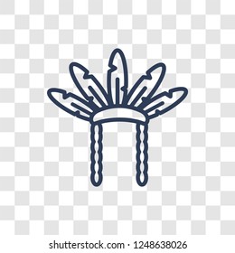 American Native icon. Trendy linear American Native logo concept on transparent background from United States of America collection