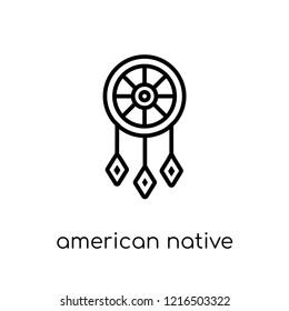 American Native icon. Trendy modern flat linear vector American Native icon on white background from thin line United States of America collection, editable outline stroke vector illustration