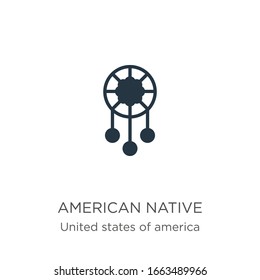 American Native Icon Vector. Trendy Flat American Native Icon From United States Of America Collection Isolated On White Background. Vector Illustration Can Be Used For Web And Mobile Graphic Design, 