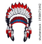 American native indian head dress in vector