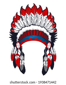 American Native Indian Head Dress In Vector