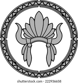 american native indian headdress. second variant. vector illustration