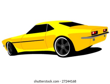 american no name muscle car vector illustration