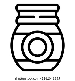 American nut jar icon outline vector. Peanut butter. Cream food