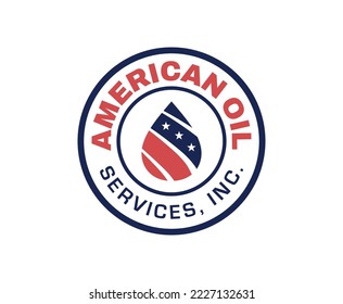 American Oil Logo Badge Design Template