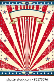 American old flag background. An american vintage poster for your message. Enjoy !