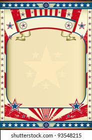 American old poster A large empty frame for your message