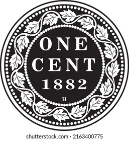 American One Cent Dollar Coin Handmade Silhouette Logo