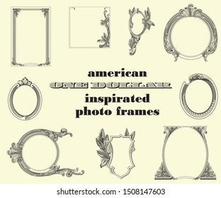 American One Dollar Bill Inspirated Photo Frames