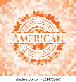 American orange mosaic emblem