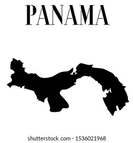 American Panama Outline World Map Silhouette Stock Vector (Royalty Free ...