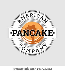 American Pancake Emblem Logo Design