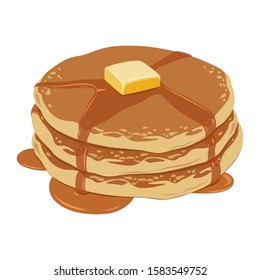 Pancakes Butter Syrup Vector Stock Vector (Royalty Free) 107896541 ...