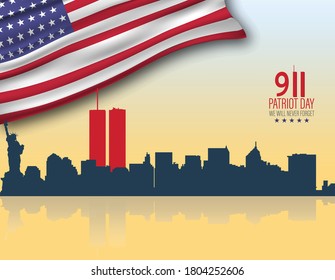 American Patriot Day anniversary banner. Vector illustration.