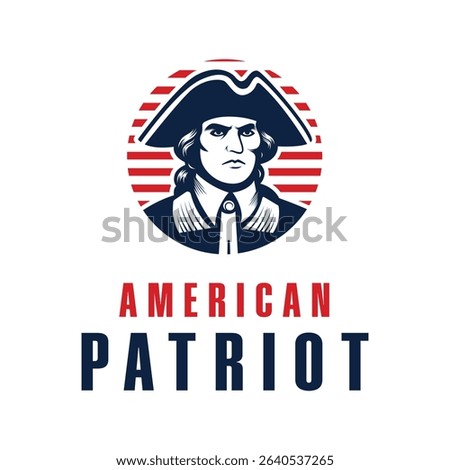 american patriot logo design with tricorn hat concept vintage style