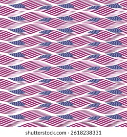 American Patriot wave flag Pattern USA