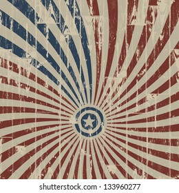 American patriotic abstract background on wooden texture. Vector illustration, EPS 10