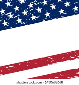 American patriotic background in grunge style with empty space for your text. Vector