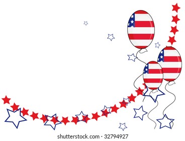 American patriotic background for Independence Day. Vector illustration.