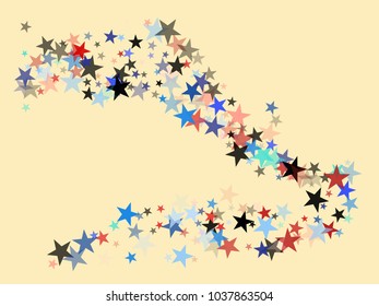 American Patriotic Background, Vector Blue, Red, White Stars Confetti. Labor, Independence, Memorial Day, 4th of July Election Frame. American Patriotic Background, Freedom Falling Stars Texture.