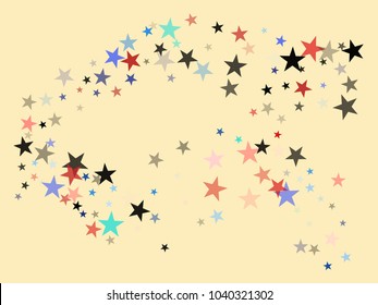 American Patriotic Banner, Vector Blue, Red, White Stars Confetti. Labor, Independence, Memorial Day, 4th of July Political Pattern. American Patriotic Background, Cool Falling Stars Flag Texture.