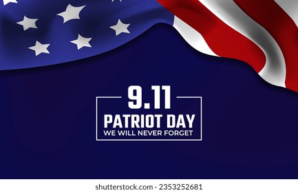 american patriotic day 9.11 for background, banner, greeting with blank space area. vector template